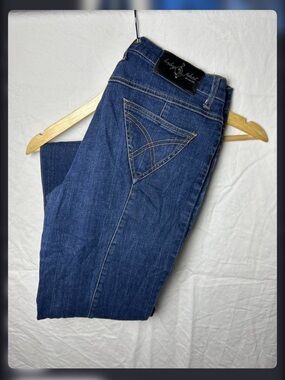 Baby Phat Dark Blue Denim Jeans with Gold Stitching